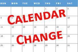 POTENTIAL Calendar Change