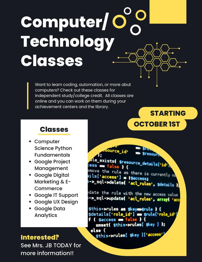 Technology Course Flyer